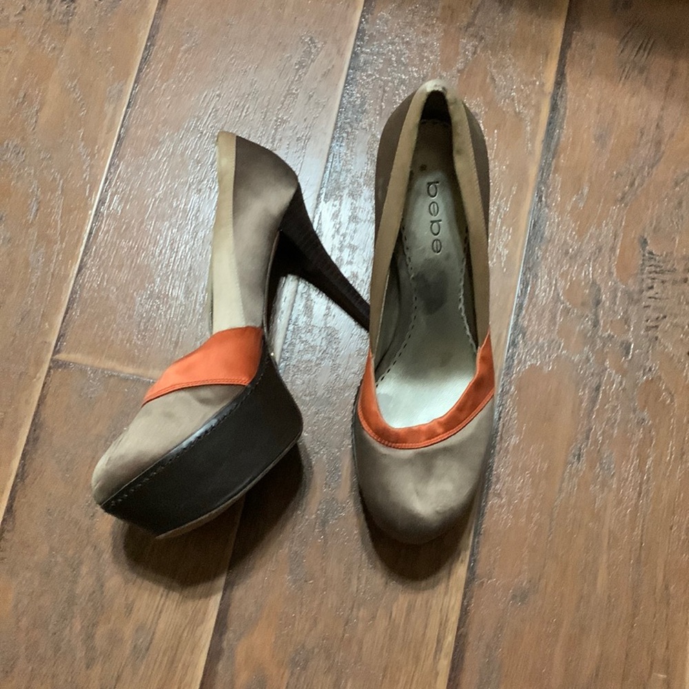 Bebe tri color platform heels